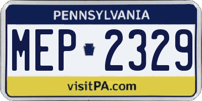 PA license plate MEP2329