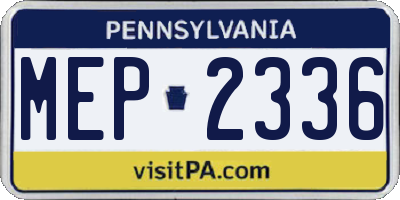 PA license plate MEP2336