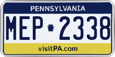 PA license plate MEP2338