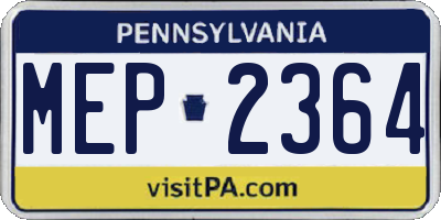PA license plate MEP2364
