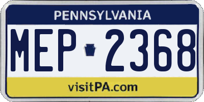 PA license plate MEP2368