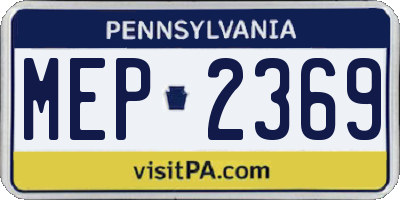PA license plate MEP2369