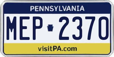 PA license plate MEP2370