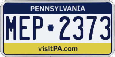 PA license plate MEP2373