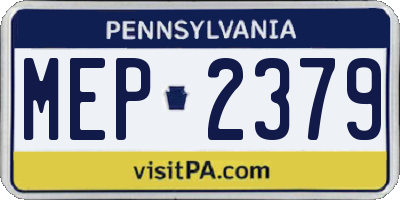 PA license plate MEP2379