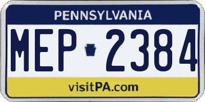 PA license plate MEP2384