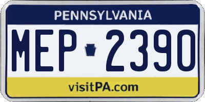 PA license plate MEP2390