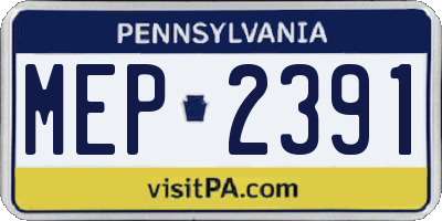 PA license plate MEP2391