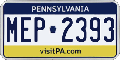 PA license plate MEP2393