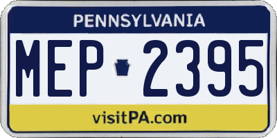 PA license plate MEP2395
