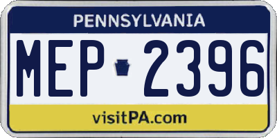PA license plate MEP2396