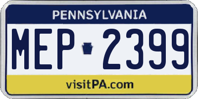 PA license plate MEP2399