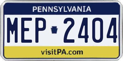 PA license plate MEP2404