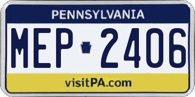 PA license plate MEP2406
