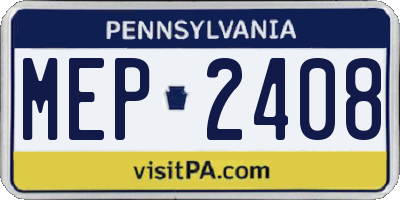 PA license plate MEP2408