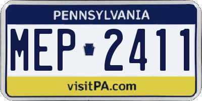 PA license plate MEP2411