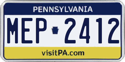 PA license plate MEP2412
