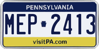 PA license plate MEP2413