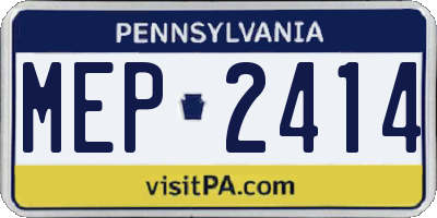PA license plate MEP2414