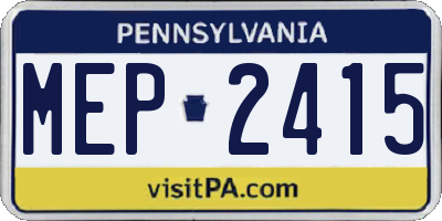PA license plate MEP2415