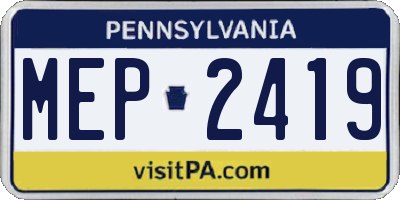 PA license plate MEP2419