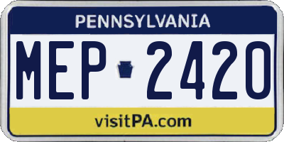 PA license plate MEP2420
