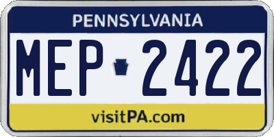 PA license plate MEP2422