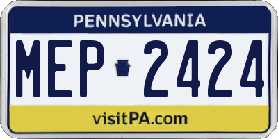PA license plate MEP2424