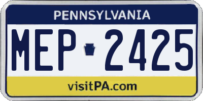 PA license plate MEP2425