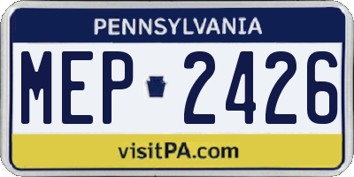 PA license plate MEP2426