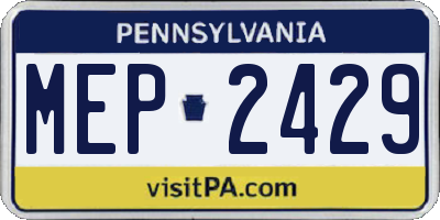PA license plate MEP2429