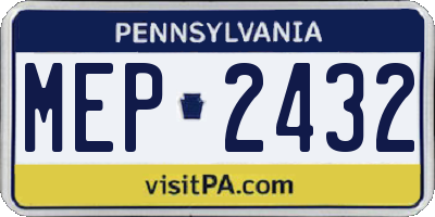PA license plate MEP2432