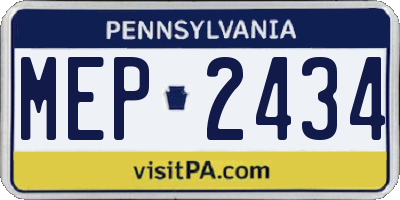 PA license plate MEP2434