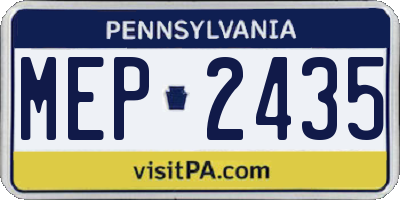 PA license plate MEP2435