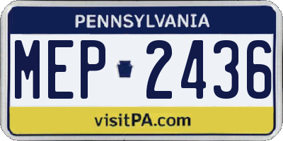 PA license plate MEP2436