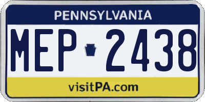 PA license plate MEP2438