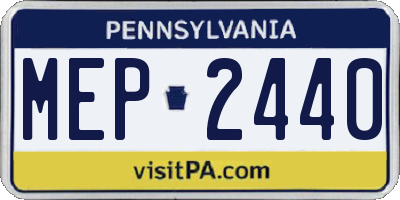 PA license plate MEP2440