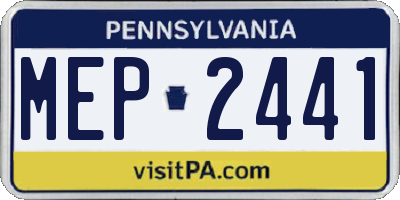 PA license plate MEP2441