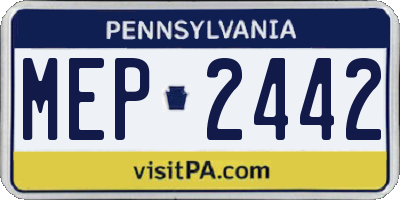 PA license plate MEP2442