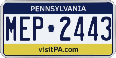 PA license plate MEP2443