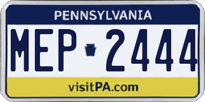 PA license plate MEP2444