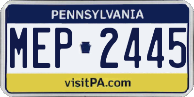 PA license plate MEP2445