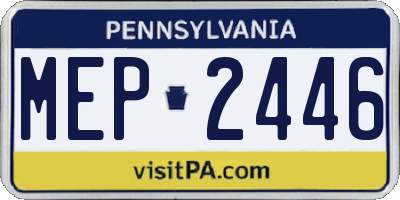 PA license plate MEP2446