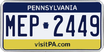 PA license plate MEP2449
