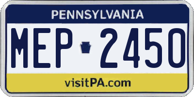 PA license plate MEP2450