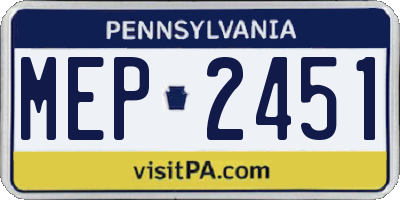PA license plate MEP2451