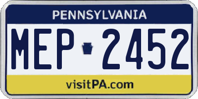 PA license plate MEP2452