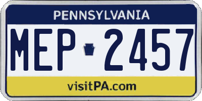 PA license plate MEP2457