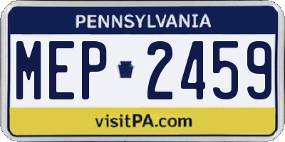 PA license plate MEP2459