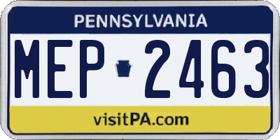 PA license plate MEP2463